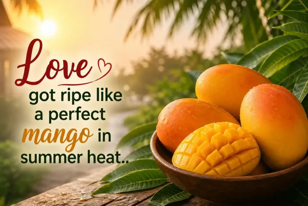 Love got ripe like a perfect mango in summer heat.