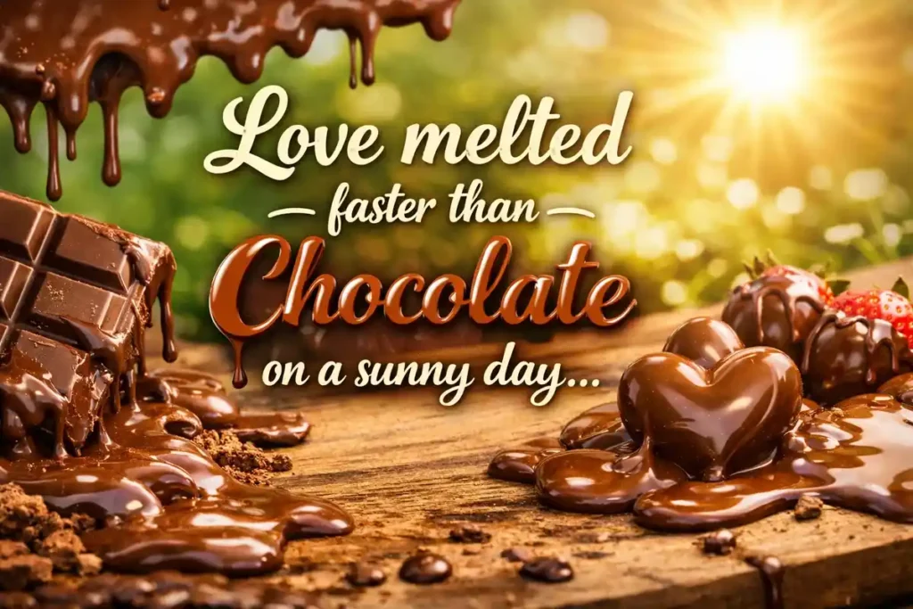 Love melted faster than chocolate on a sunny day.