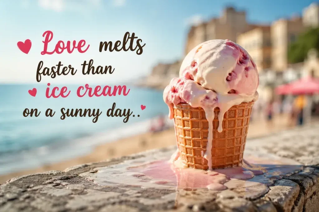 Love melts faster than ice cream on a sunny day.