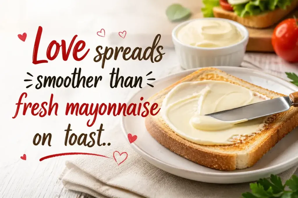 Love spreads smoother than fresh mayonnaise on toast.