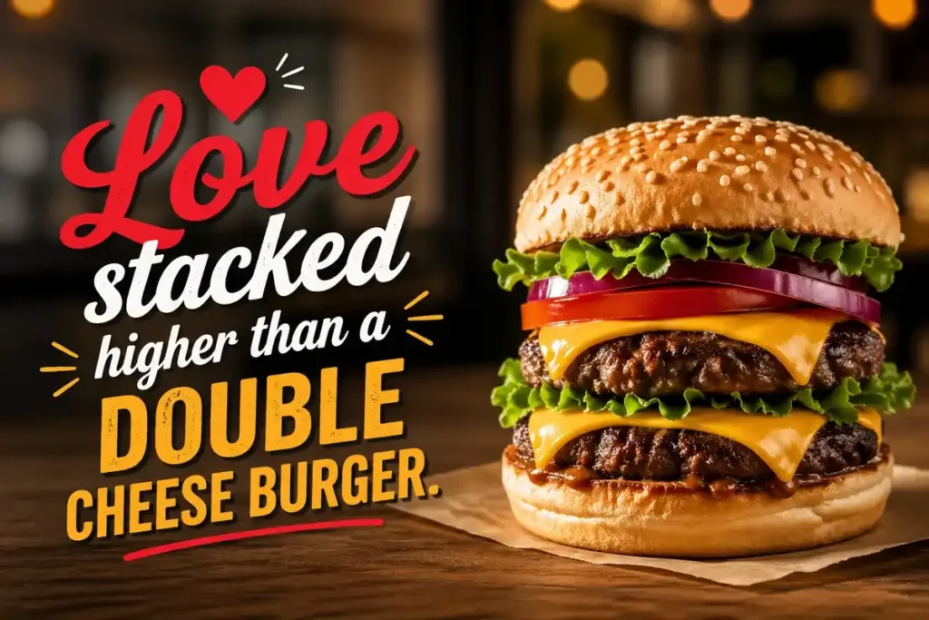 Love stacked higher than a double cheese burger.