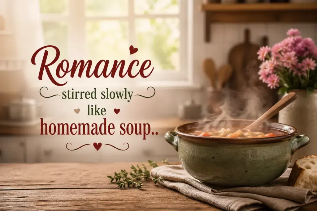 Romance stirred slowly like homemade soup.