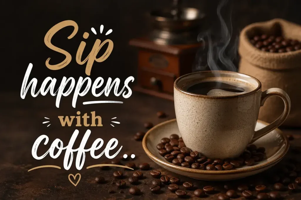 Sip happens with coffee.