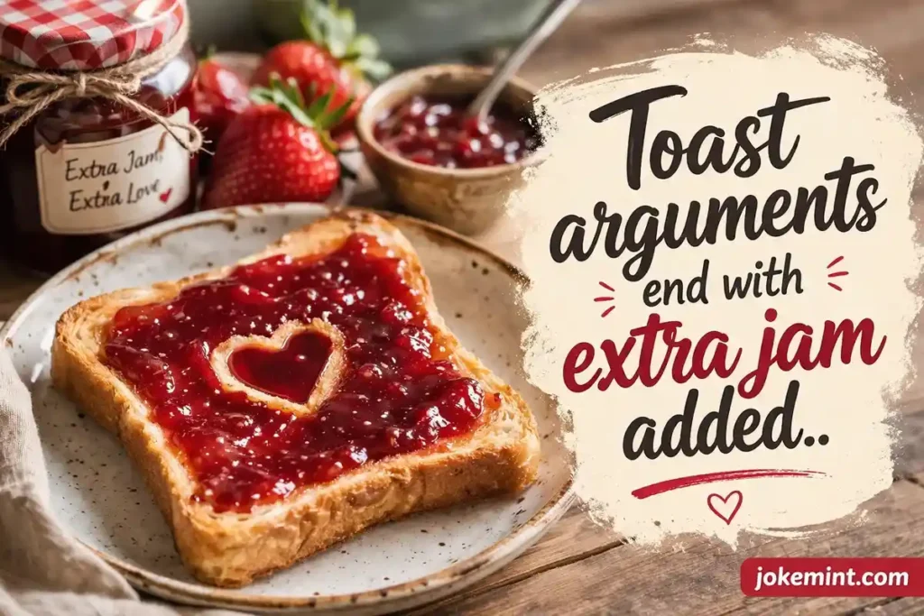 Toast arguments end with extra jam added.