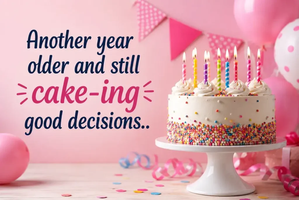 Another year older and still cake-ing good decisions.