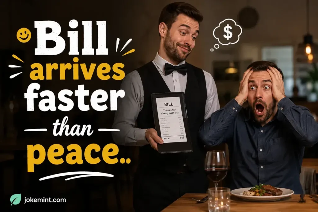 Bill arrives faster than peace.