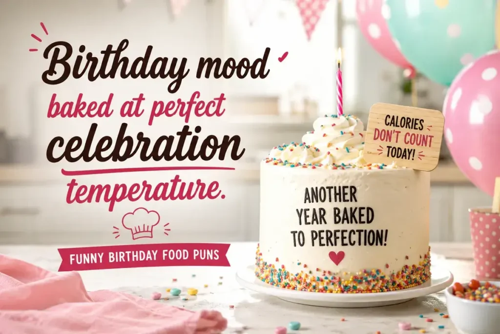 Birthday mood baked at perfect celebration temperature.