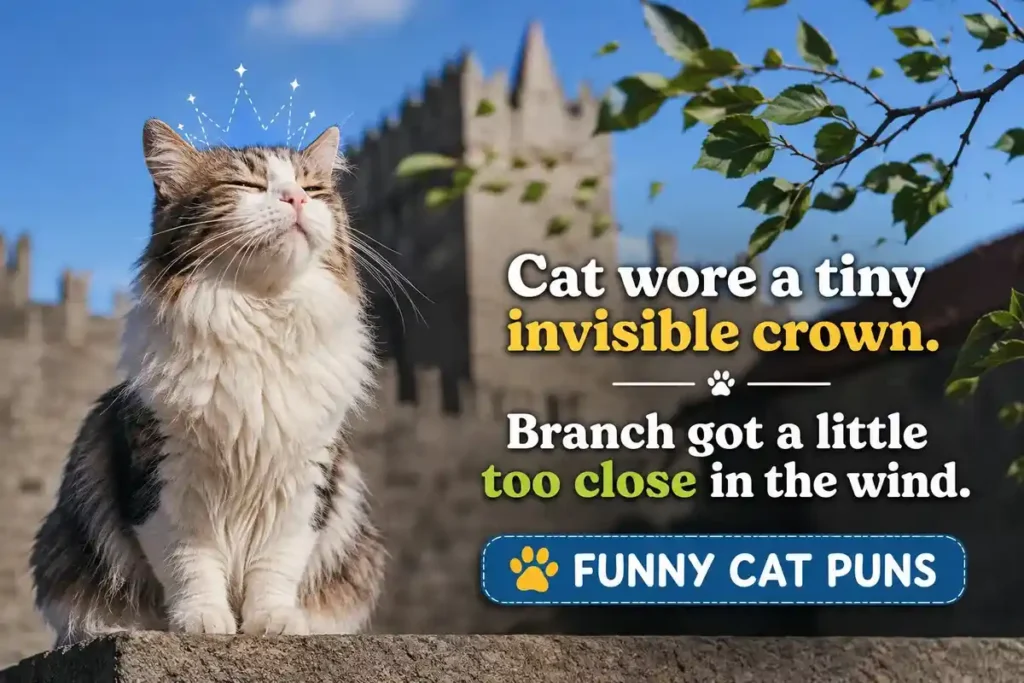 Cat wore a tiny invisible crown.