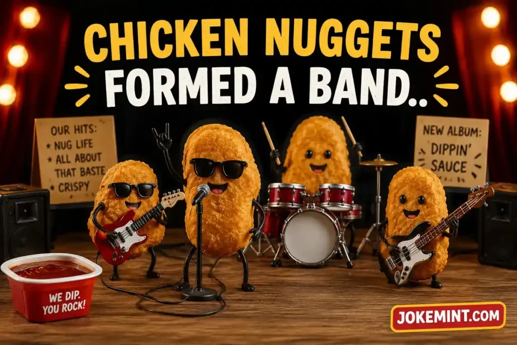 Chicken nuggets formed a band.