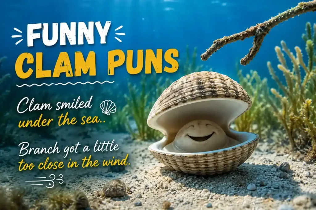 Clam smiled under the sea.