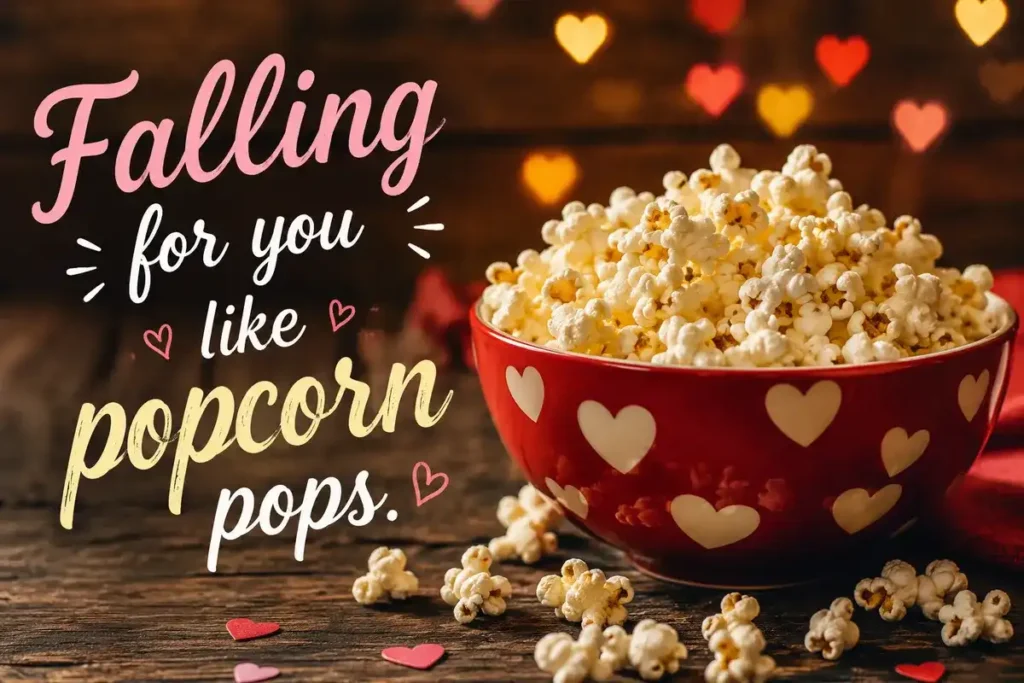 Falling for you like popcorn pops.