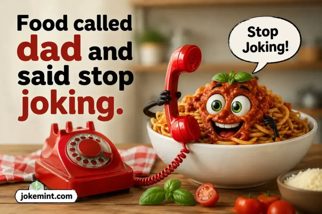 Food called dad and said stop joking.