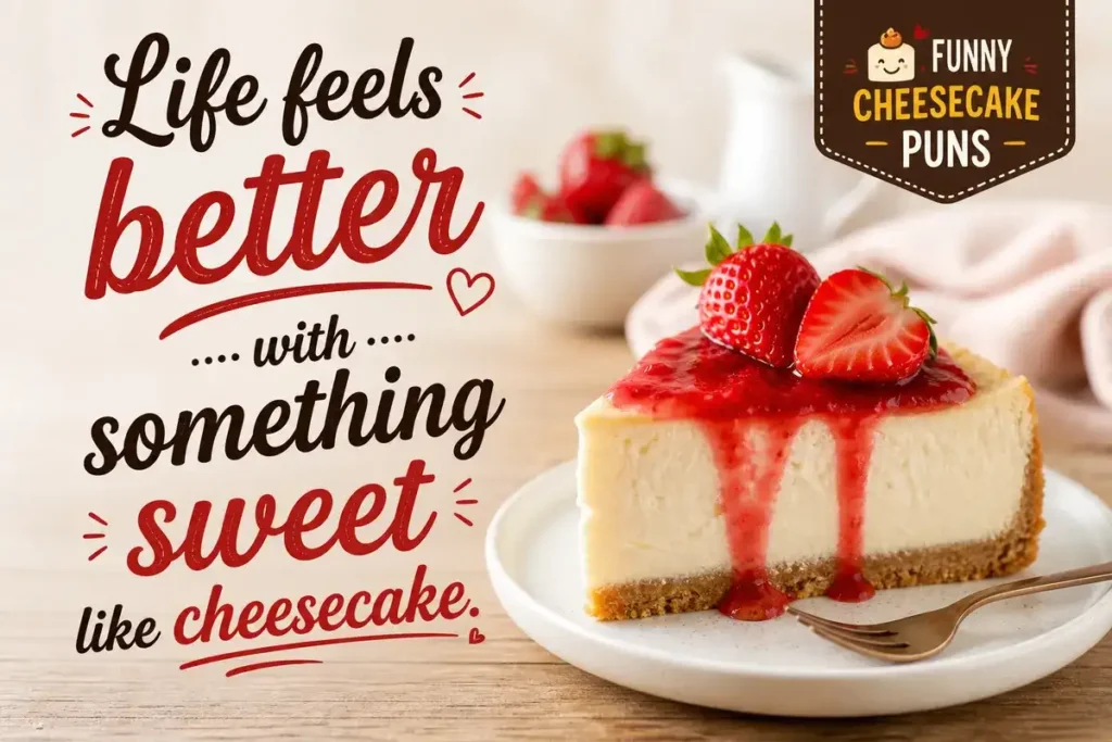 Life feels better with something sweet like cheesecake.
