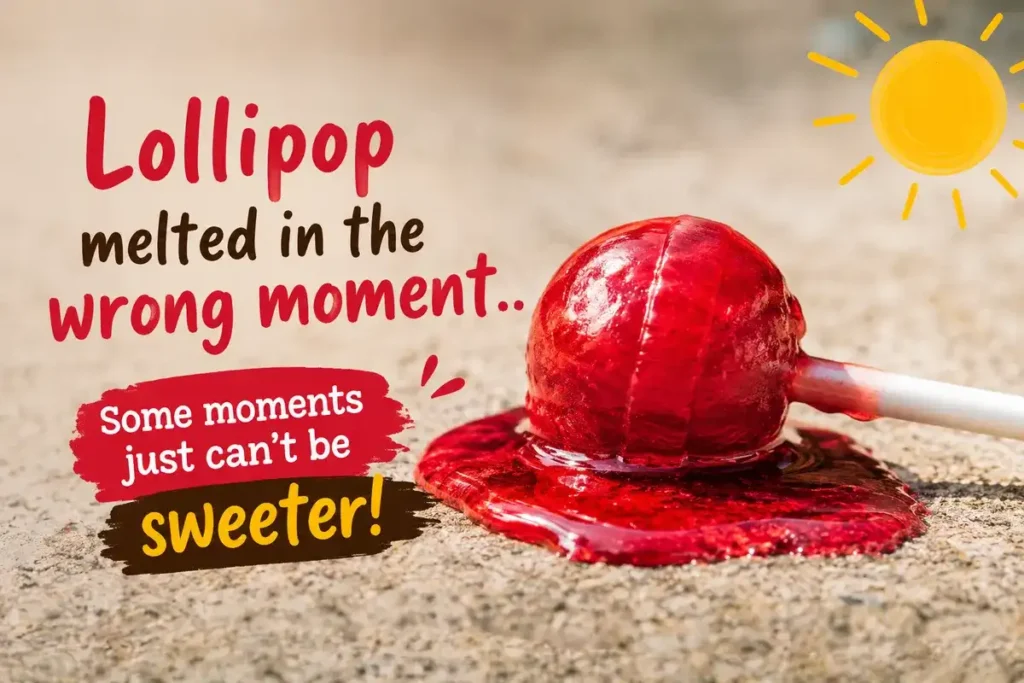 Lollipop melted in the wrong moment.