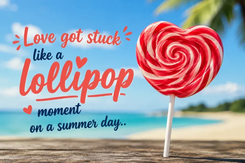 Love got stuck like a lollipop moment on a summer day.