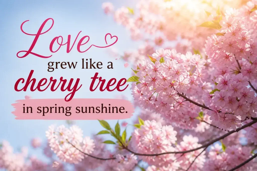 Love grew like a cherry tree in spring sunshine.