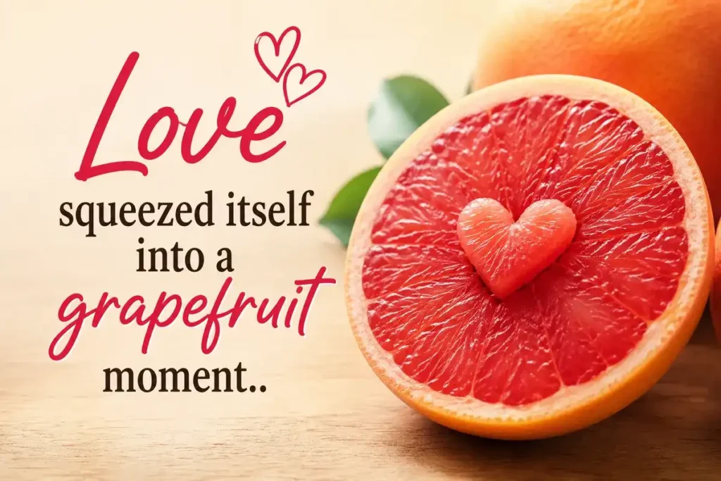 Love squeezed itself into a grapefruit moment.