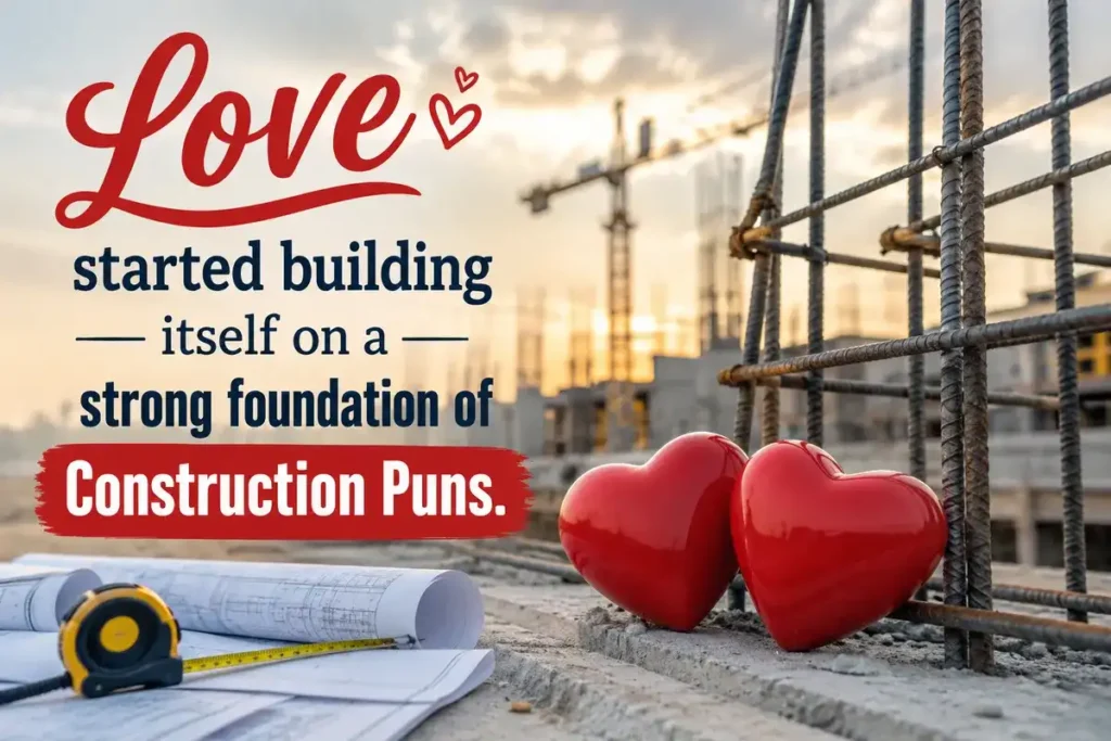 Love started building itself on a strong foundation of Construction Puns.