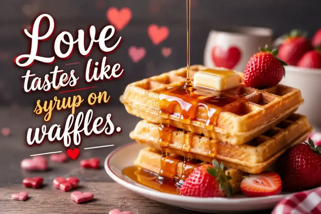 Love tastes like syrup on waffles.
