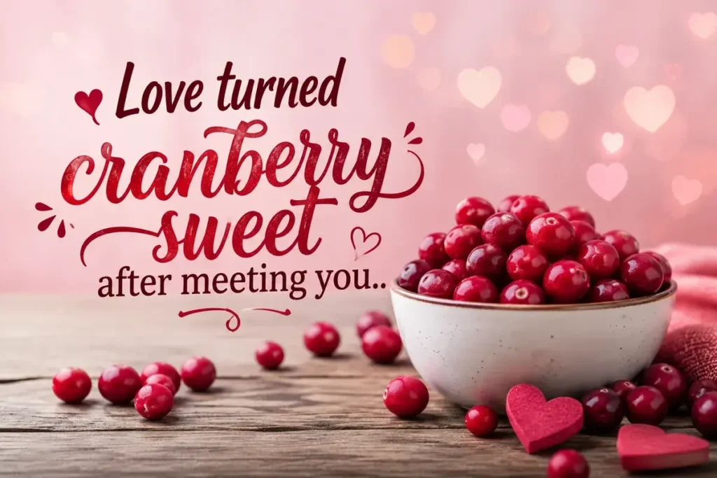 Love turned cranberry sweet after meeting you.