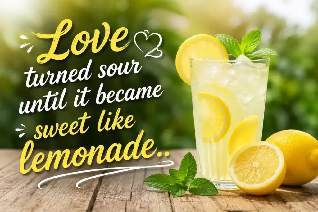 Love turned sour until it became sweet like lemonade.