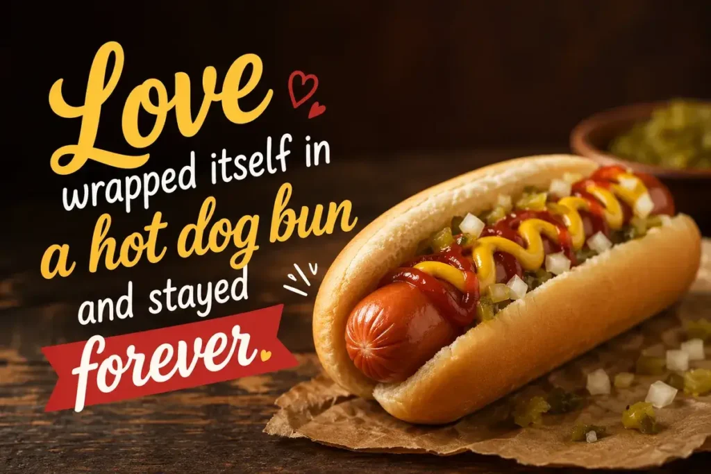 Love wrapped itself in a hot dog bun and stayed forever.