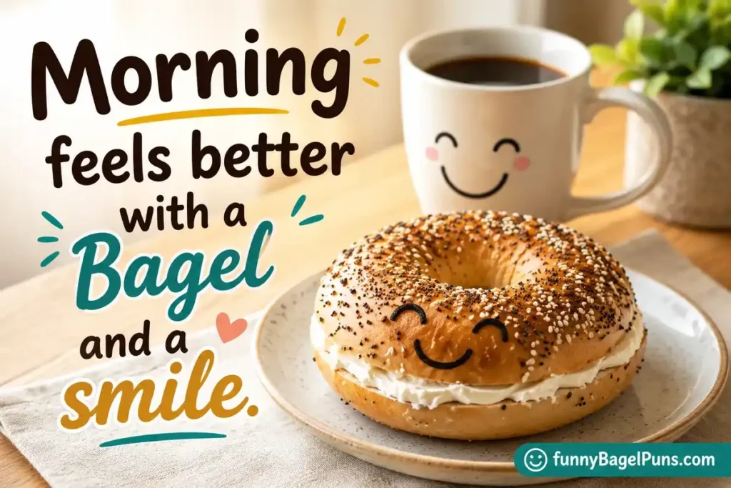 Morning feels better with a Bagel and a smile