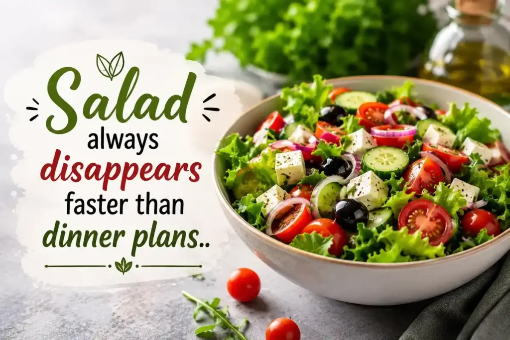 Salad always disappears faster than dinner plans.