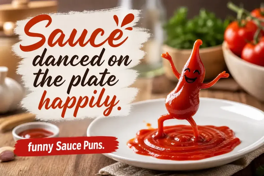 Sauce danced on the plate happily.