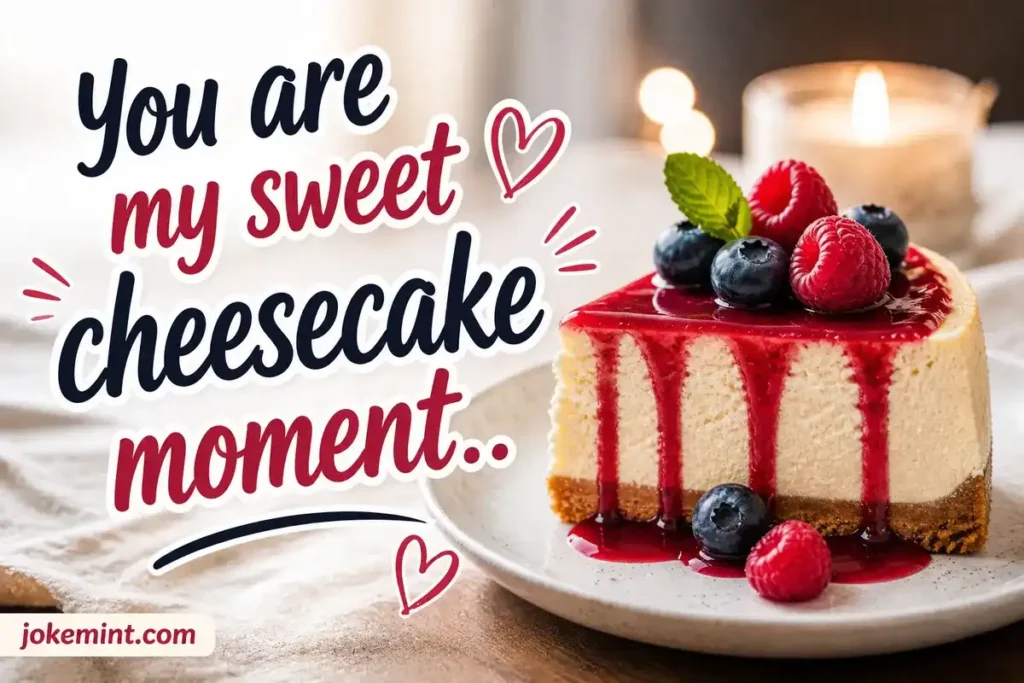 You are my sweet cheesecake moment.
