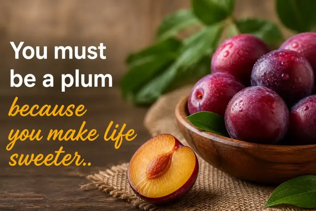 You must be a plum because you make life sweeter.