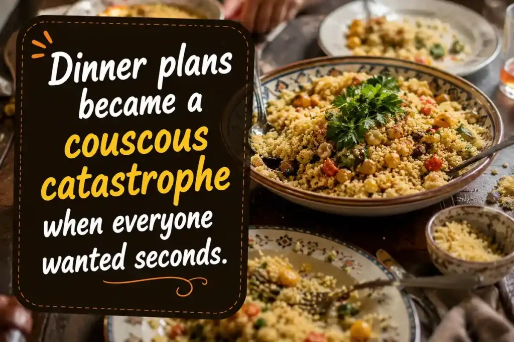 Dinner plans became a couscous catastrophe when everyone wanted seconds..