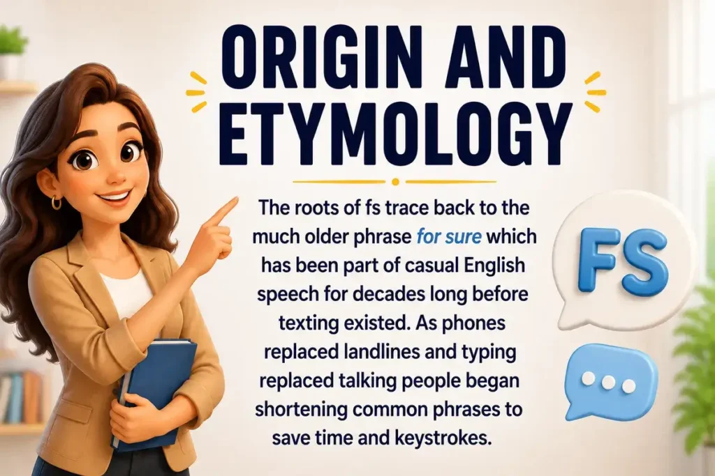 Origin and Etymology of FS in text.
