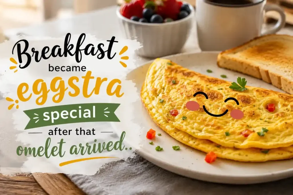 Breakfast became eggstra special after that omelet arrived.