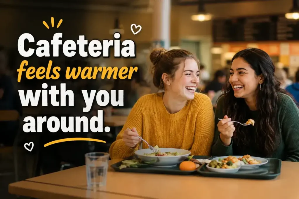 Cafeteria feels warmer with you around.