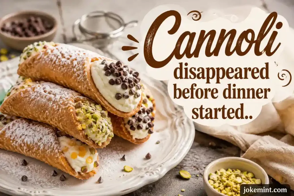 Cannoli disappeared before dinner started.