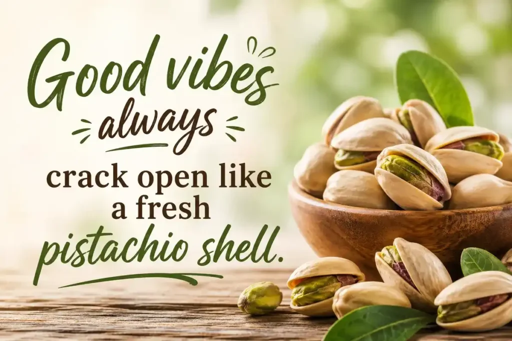 Good vibes always crack open like a fresh pistachio shell.