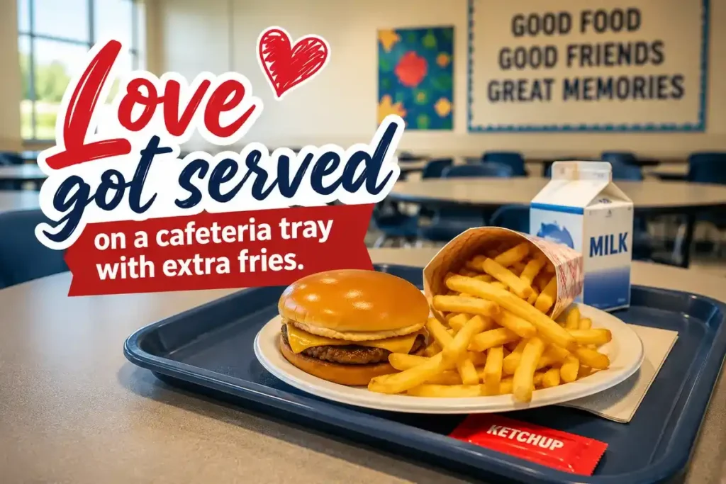 Love got served on a cafeteria tray with extra fries.