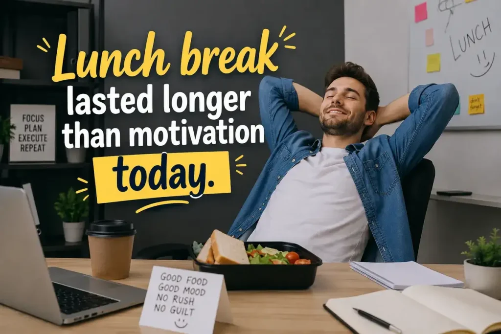 Lunch break lasted longer than motivation today.