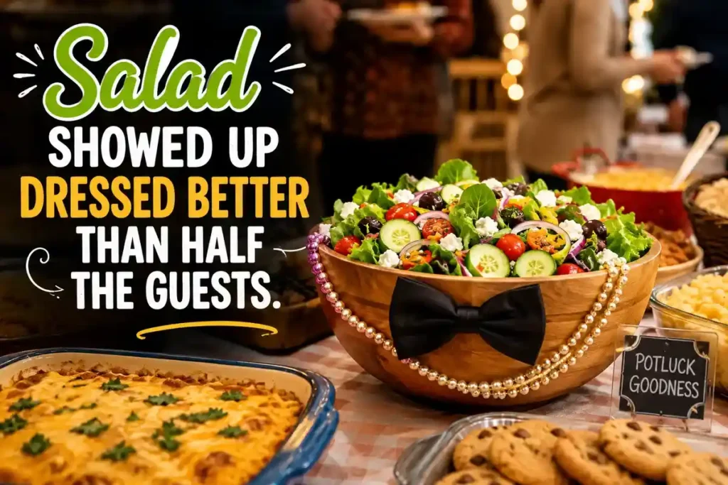 Salad showed up dressed better than half the guests.