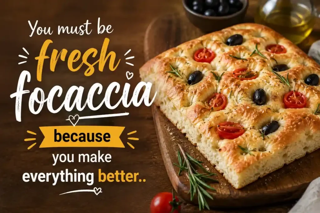 You must be fresh focaccia because you make everything better.