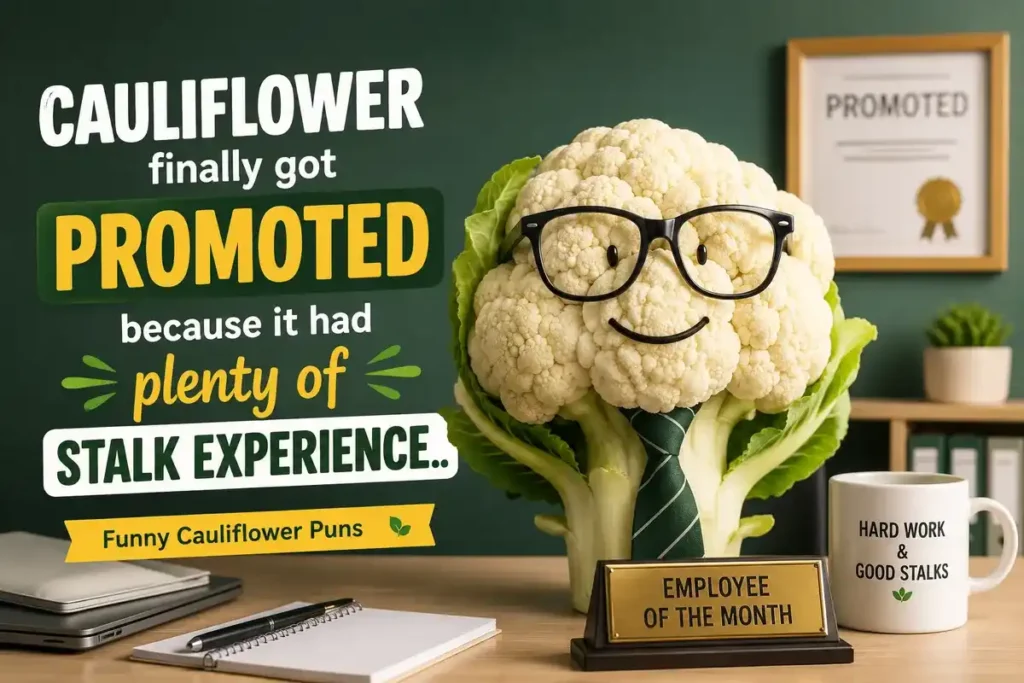 Cauliflower finally got promoted because it had plenty of stalk experience.