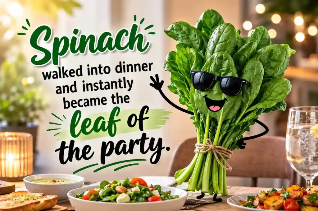 Spinach walked into dinner and instantly became the leaf of the party.
