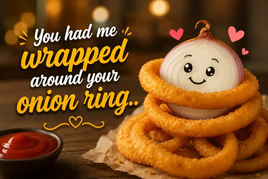 You had me wrapped around your onion ring.